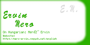 ervin mero business card